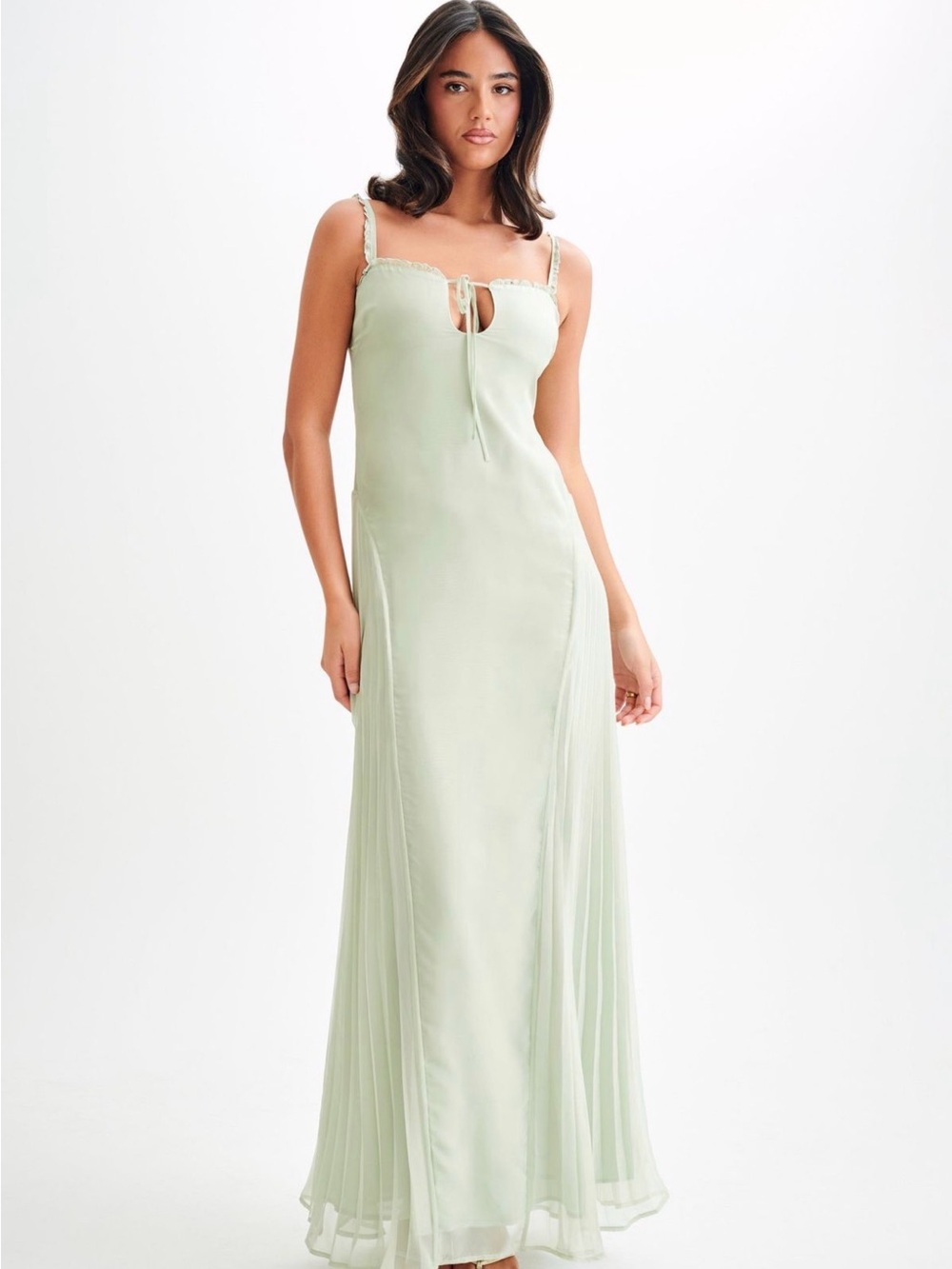 Meshki Saira Chiffon Maxi Dress - Pastel Green